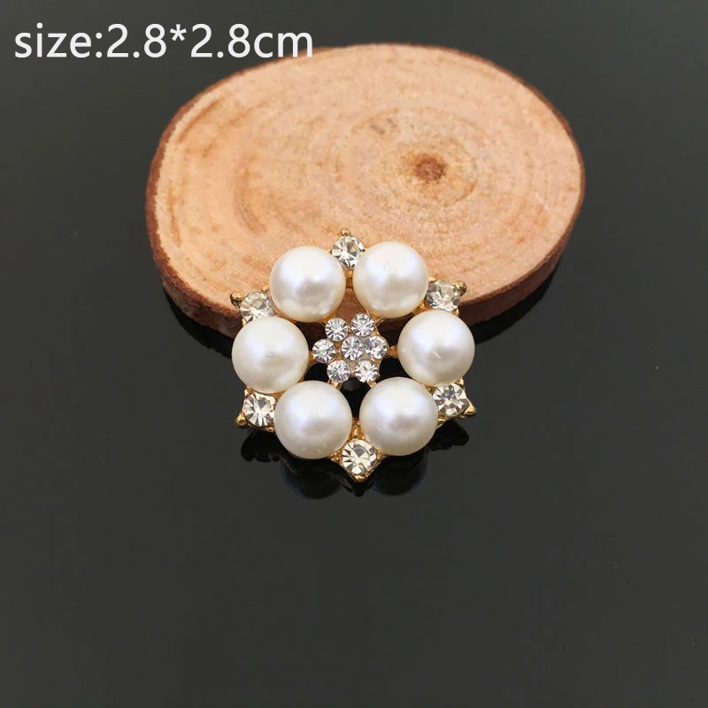 Жемчужные пуговицы Стразы с цветами свадебное украшение сделай сам сплав