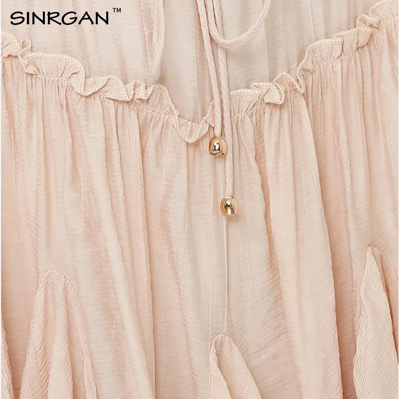 Женское мини-платье на бретельках SINRGAN однотонные нюдовые платья-спагетти в