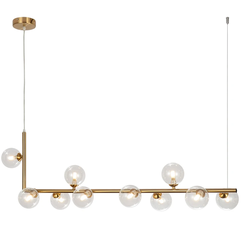 

Nordic indoor led chandelier lighting modern restaurant Nakajima strip lamp decoration gold/black bar cafe glass ball chandelier