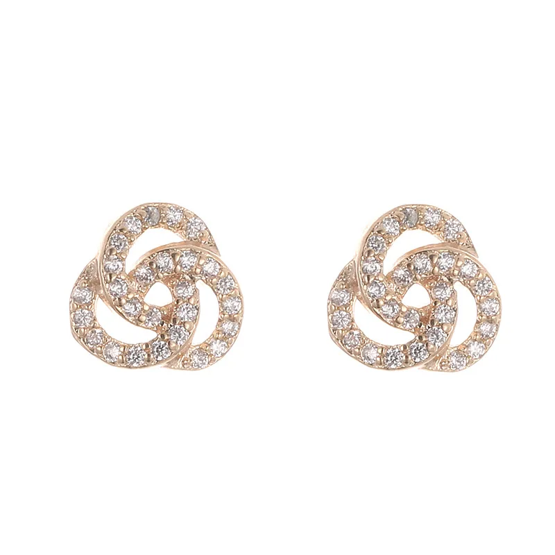 

DE343 Fashion Street Snap Elegant Delicacy Geometry Flower Zircon Earring Gift Party Banquet WOMEN'S Jewelry Earrings