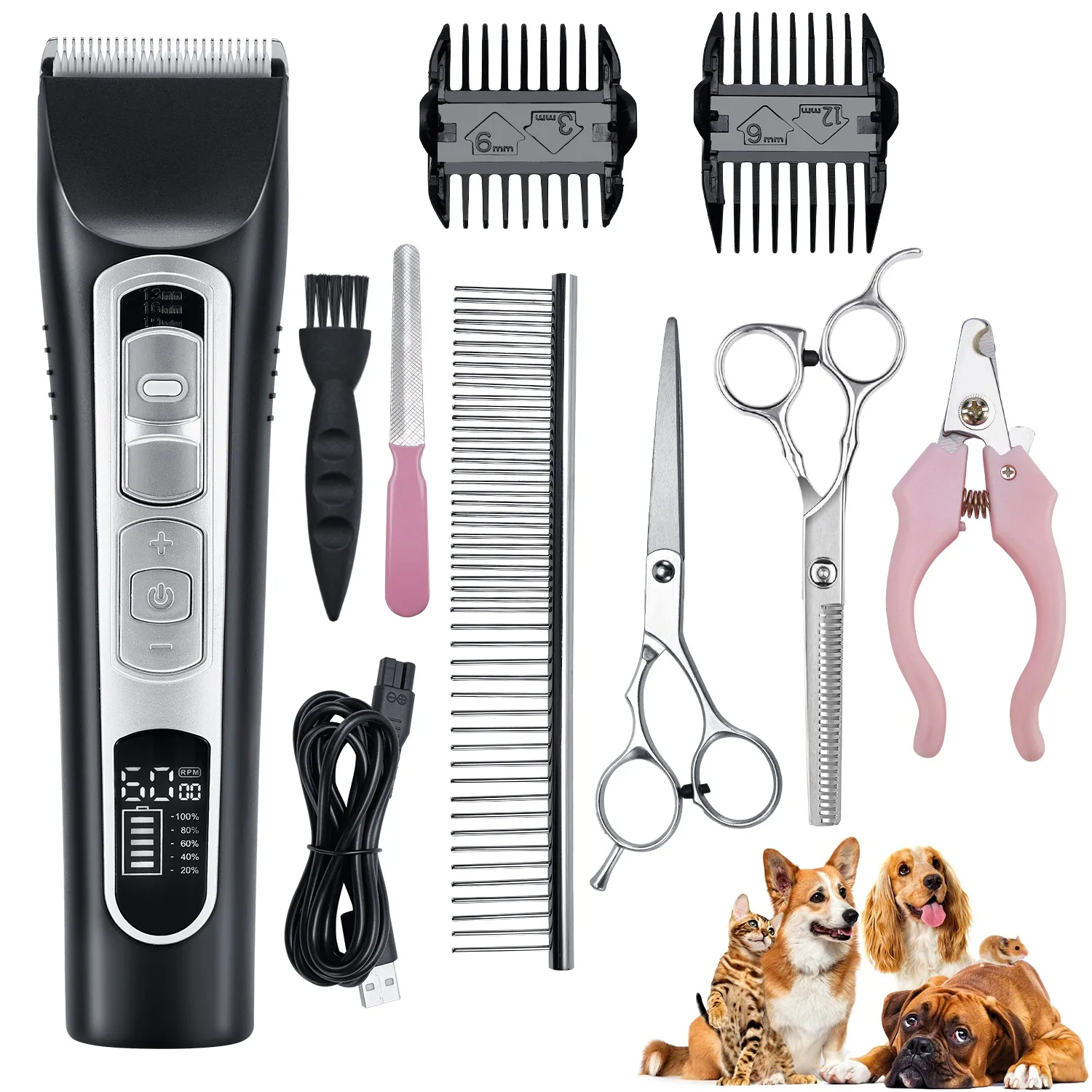 Профессиональный кошка собака клипер Уход за лошадьми 5000 ~ 7000 об/мин AC110 240 V