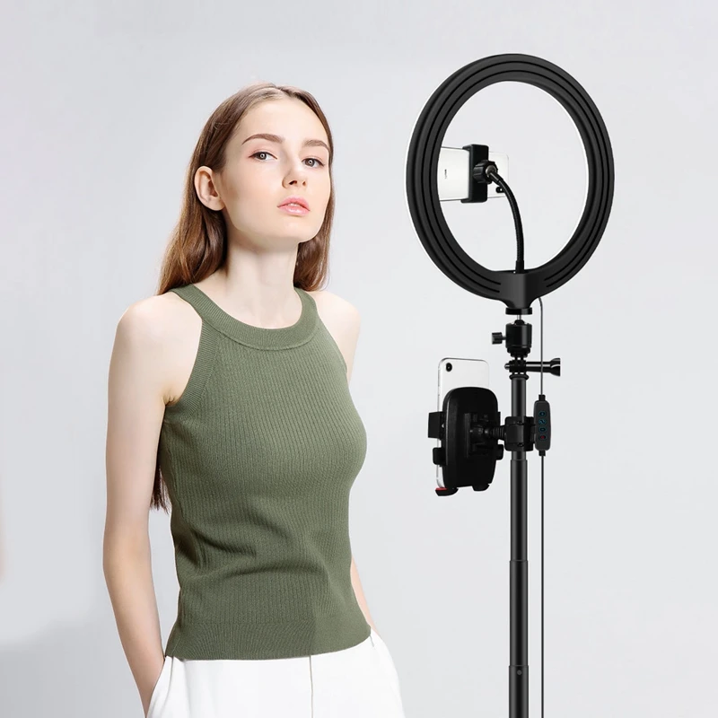 

12 Inch Dimmable LED Studio Camera Ring Light Photo Phone Video Light Lamp with Tripod Selfie Stick Ring Fill Light