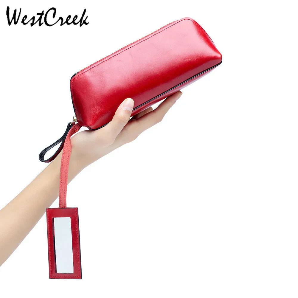 Косметичка WESTCREEK из натуральной кожи женская портативная сумочка для косметики с