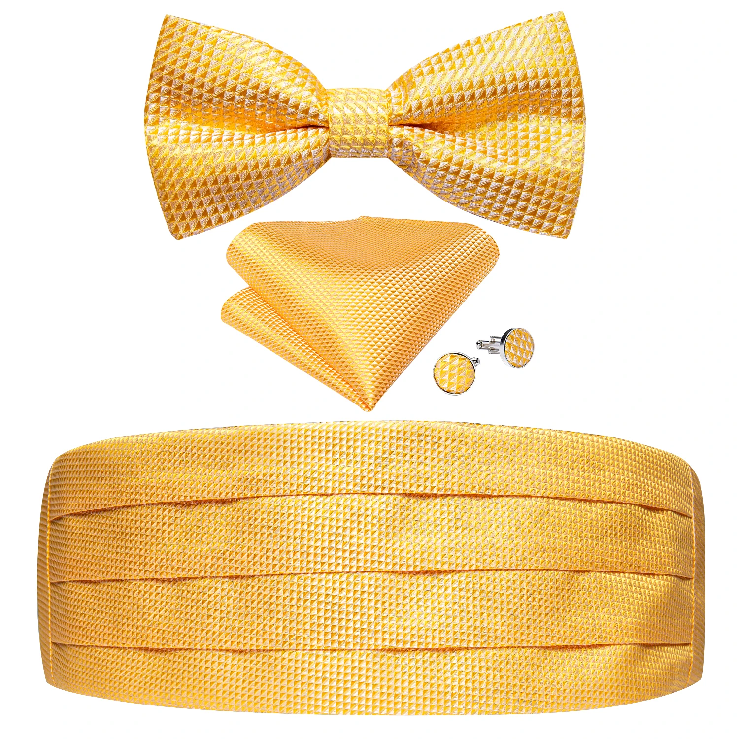 

Clearance Men's Cummerbunds Yellow Plaid Elastic Wide Tuxedo Waistband Bow Tie Set for Wedding Man Dress Accessories DiBanGu