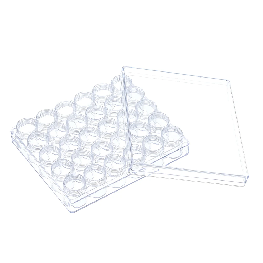 3sets Beads Containers Jewelry Boxes Transparent Plastic Box Beads Organizers Bottle Rhinestone Bead Storage (30pcs Jars/set)