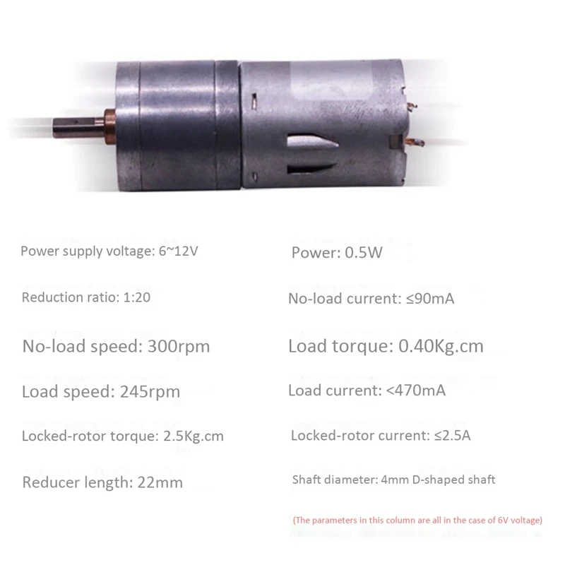 

370 Geared Motor DC Motor 6V-12V Electric Gear Motor High Torque 300 Rpm Smart Car Robot Model