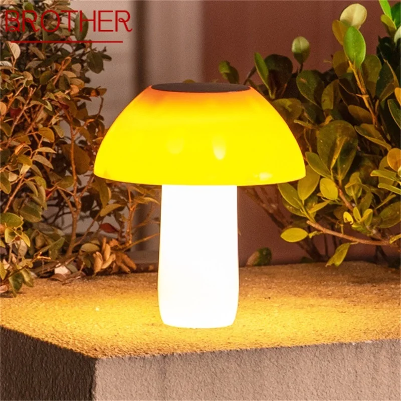

BROTHER Outdoor Solar Lawn Lamp Modern Creative Mushroom LED Waterproof Patio Garden Light For Home