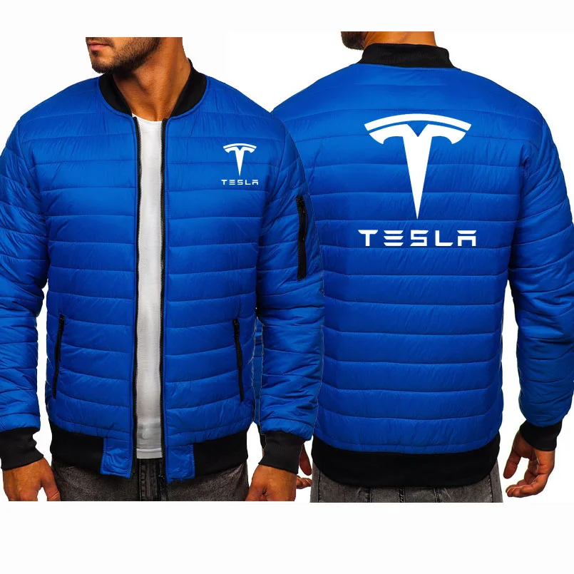 

Новая утепленная мужская куртка Tesla с логотипом автомобиля, повседневная мужская толстовка с капюшоном, теплая шерстяная мужская куртка на ...