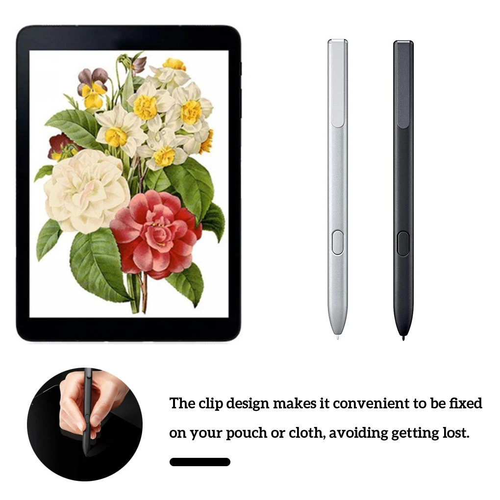 

Screen Pen Electric Stylus Pen Stylet with Clip Replacement for TabA10.1 T585C S3, Black/Silver