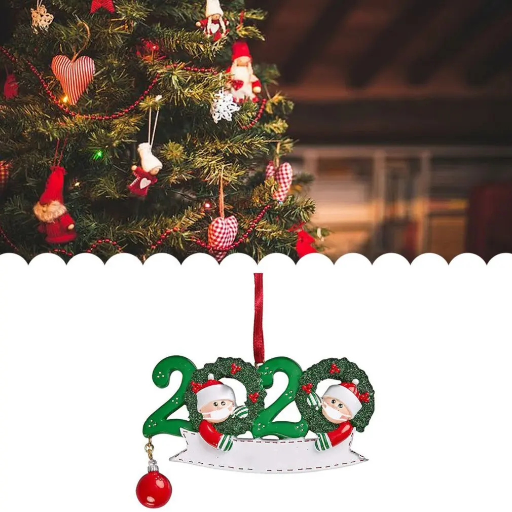 

Hot Sale DIY Christmas Ornament Tree Decoration Santa Claus Quarantine Personalized Hanging Pendants