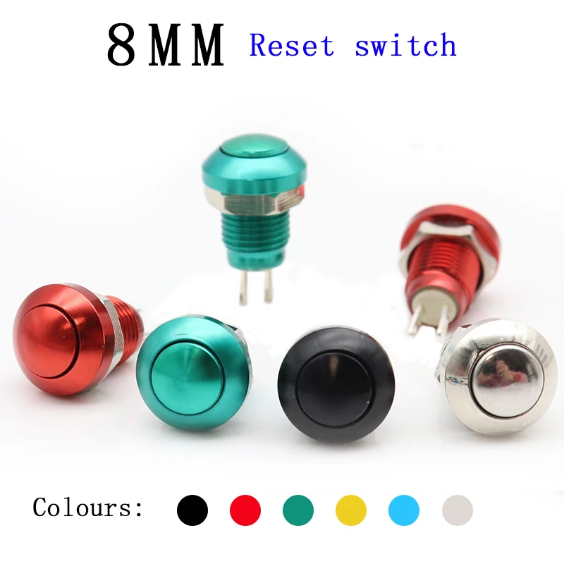 

8mm Metal Push Button Switch Momentary 4 colors Aluminum Horn Doorbell Bell switch Waterproof Car Auto Engine PC Power Starter