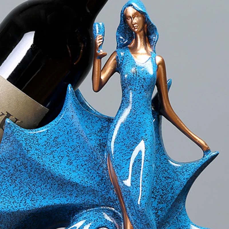 

Exquisite Beauty Wine Rack For Home Decoration Ornaments European Conch Girl Wine Holder Wedding Decoration Crafts Desk Decors