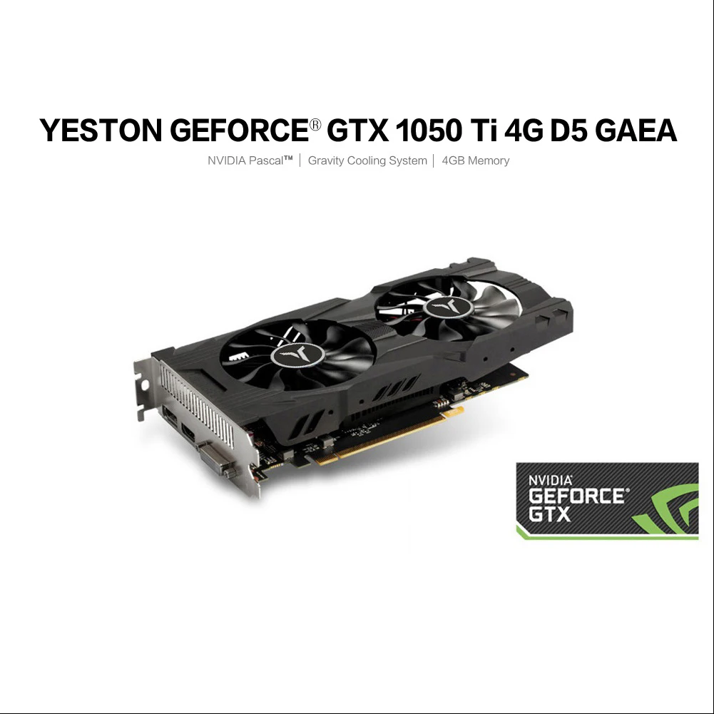 

GTX-1050-Ti 4GB GDDR5 128 Bit PCI-Express Graphics Card Dual Fan Gaming GPU for Windows 10 8 7 PC Computer