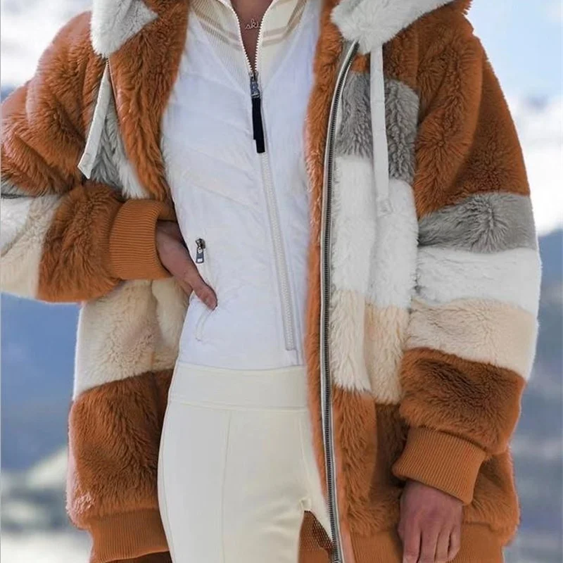 

Loose autumn and winter new coat women's hood 2021 Plush