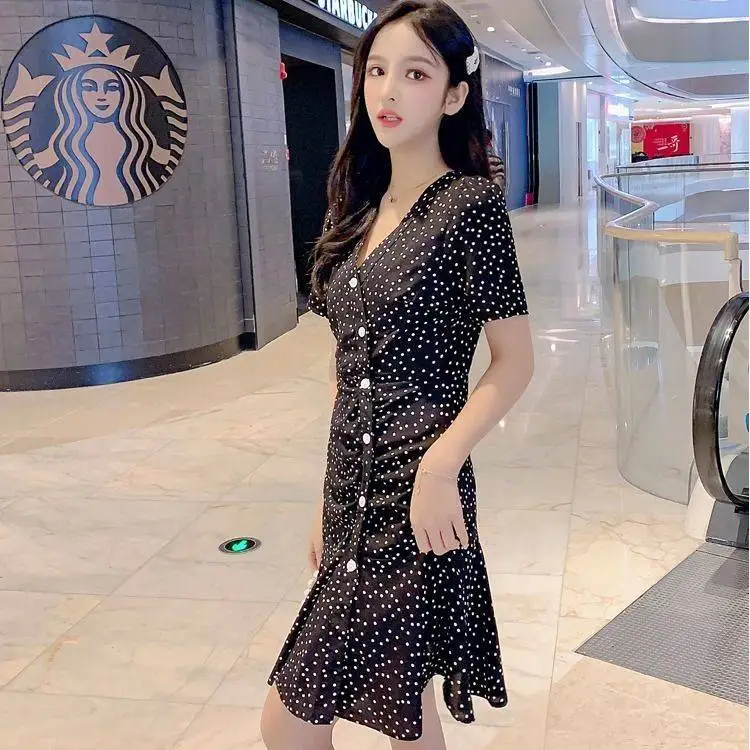 

Vintage Casual Boho Dresses Korean Chic Print Party Girls Summer Short Dress Regular V-Neck Sheath Bohemian Prom Dresses