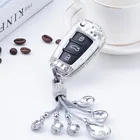 Цвет с украшением в виде кристаллов, автомобильные держатели для ключей чехол КРЫШКА ДЛЯ Audi A1 A3 A4 A5 Q7 A6 C5 C6 Авто Держатель пульта ДУ оболочки брелок аксессуары