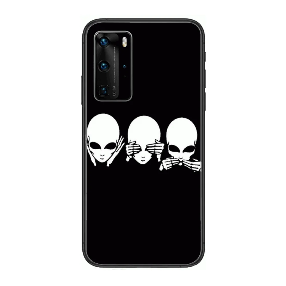 

ET Space Phone Case For Huawei P 40 30 20 10 Lite Smart Z Pro Black Etui Coque Painting Hoesjes comic fashion