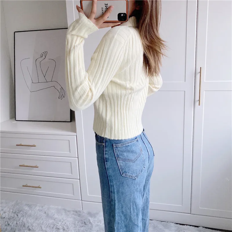 Новинка 2021 женская трикотажная рубашка поло TMODA994 с длинными рукавами эластичные