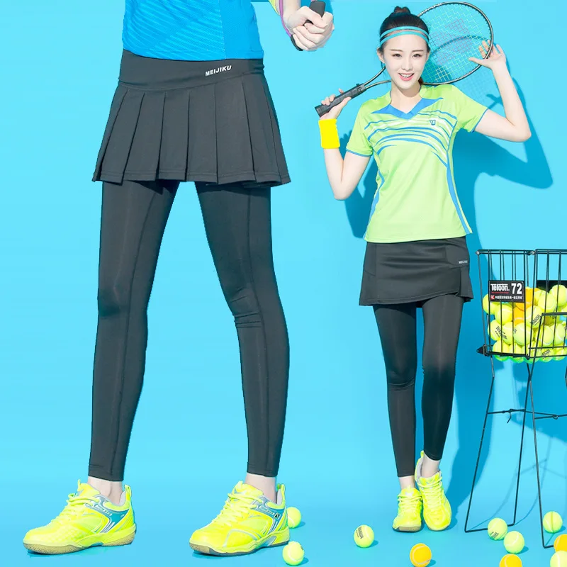 Осенне зимние спортивные короткие штаны Skort из двух частей юбка для бадминтона