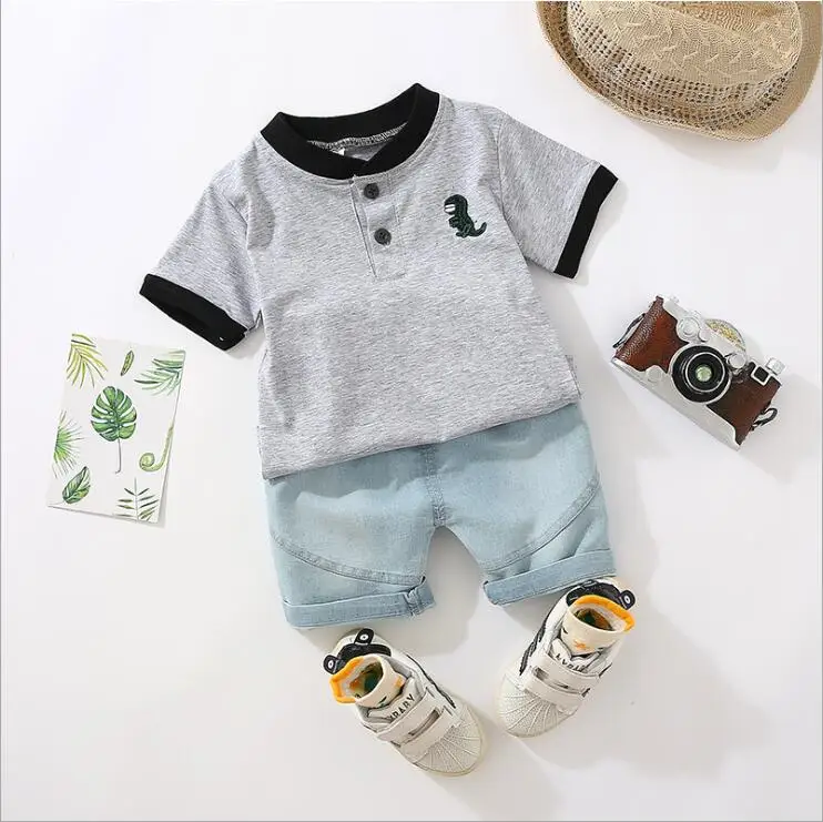 Baby boys clothes sets summer newborn cotton tops+shorts 2pcs wedding suits for bebe infant tracksuits toddler birthday set |