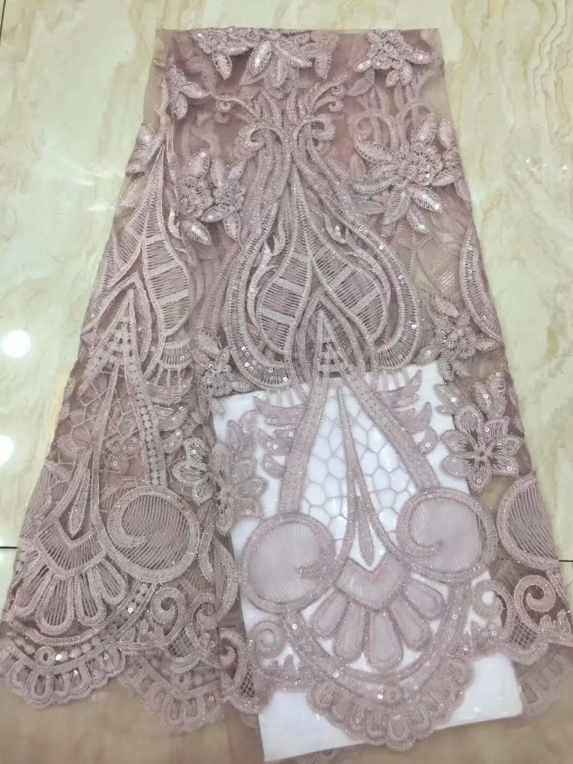 wholesale price African Guipure lace very neat embroidery Nigerian cord fabric with sequins high quality 5 yards FFD109 | Дом и сад
