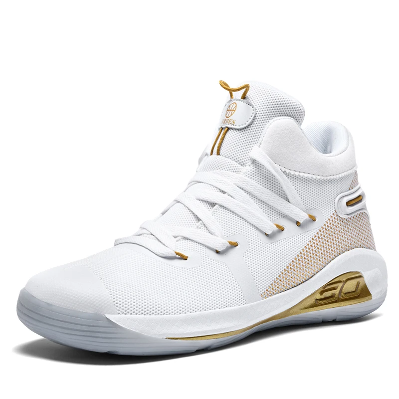 

New Men Fashion Basketball Shoes Damping Men Sports Sneakers High Top Breathable Light Trainers Shoes Couple Basketball Sneakers