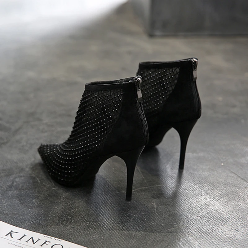 Женские ботинки с острым носком женские ботильоны на шпильке модная женская