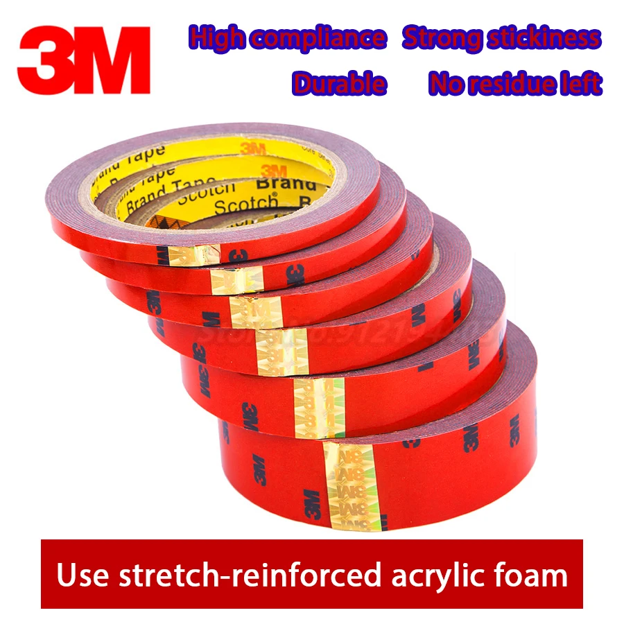 

Foam 3M Strong Double Sided Tape Self Adhesive Tape Super Strong Car Special Sticker Two Face Waterproof Black Sponge For Home