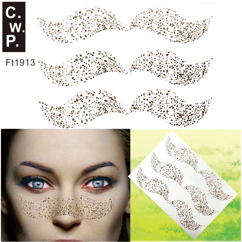 Тени для век веснушки татуировки рассыпчатые золотые точки украшение лица