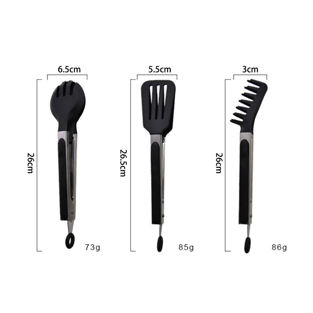 

Silicone Food Tongs Non-Stick Reusable Stainless Steel Bread Clips Barbecue Grilling Cooking Tong Kitchen Accessories Tools