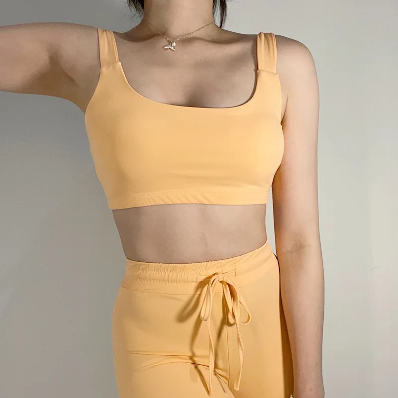 

Women's Tube Top Sports Bra Wide Shoulder Strap High Elasticity Workout Underwear Fitness Yoga Top Gym Running Yoga Vest