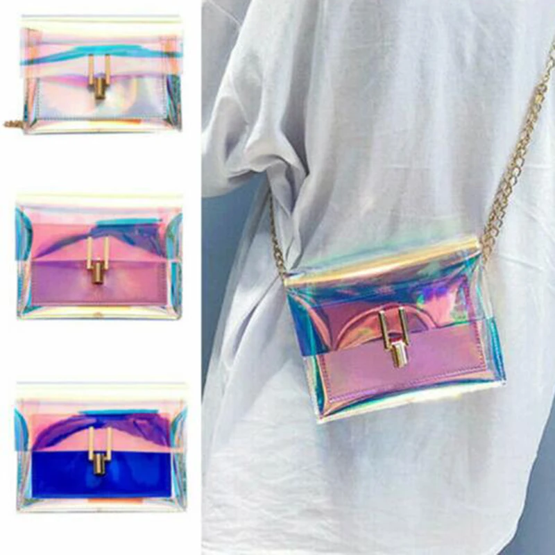 

Crossbody Bags for Women Laser Transparent Bags Fashion Women Korean Style Shoulder Bag Messenger PVC Waterproof Beach Bag