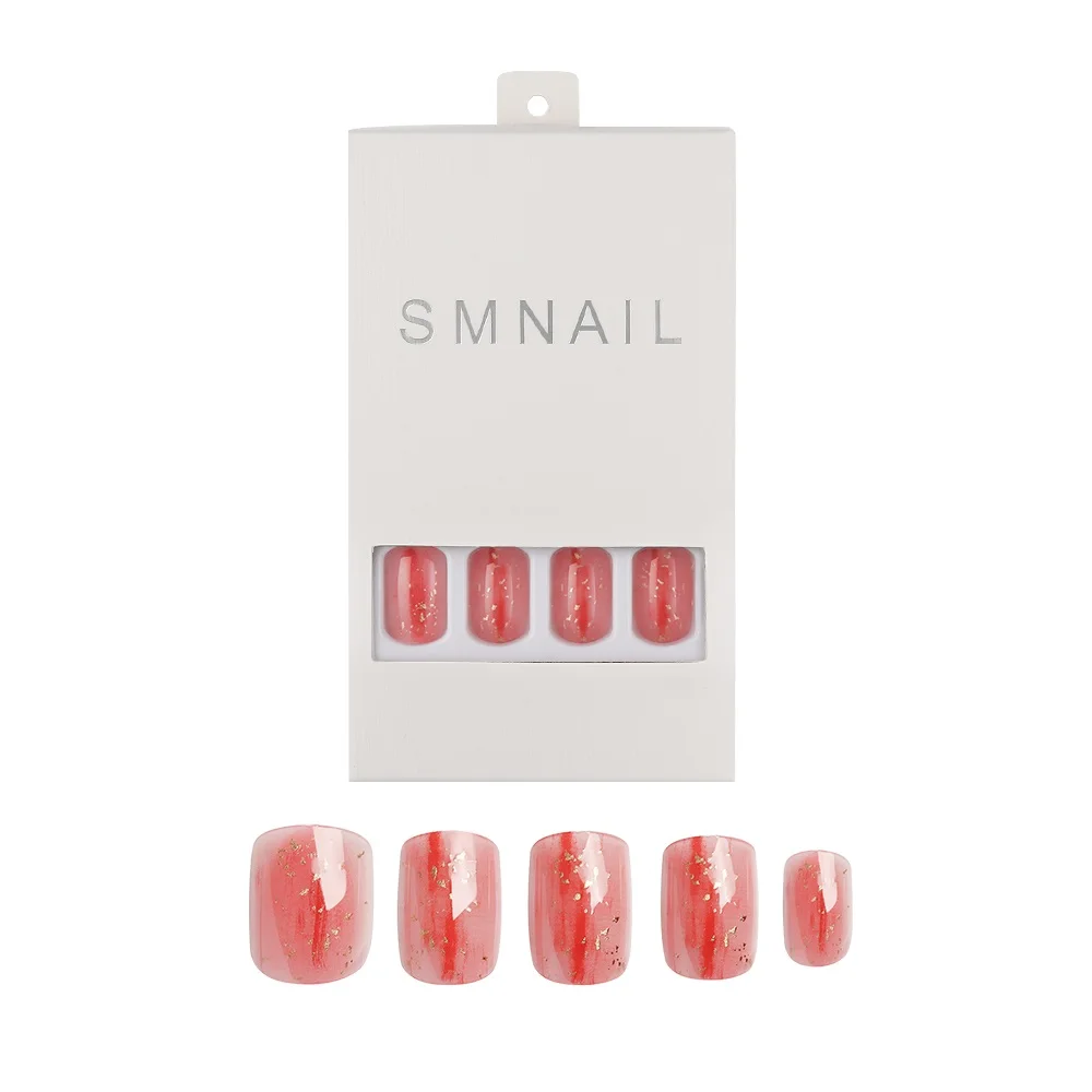 24 шт. накладные ногти элегантные свежие твердые квадратные короткие полное