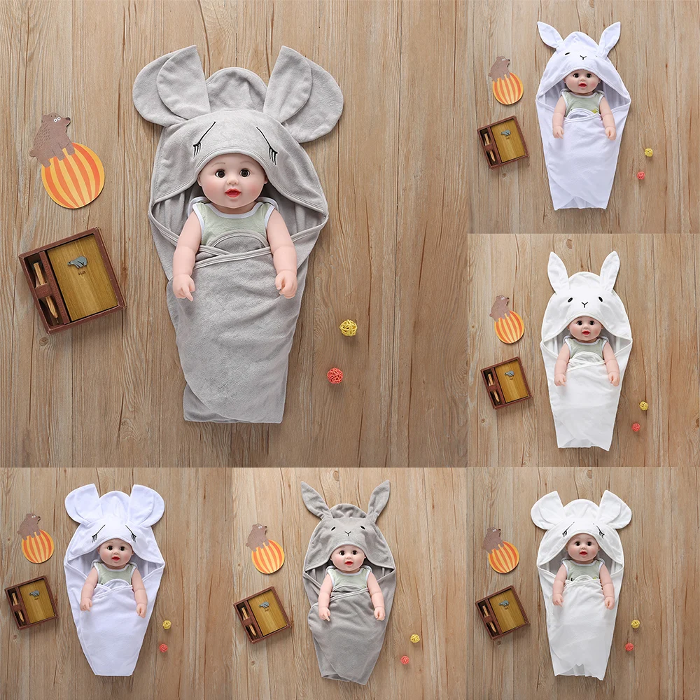 CALOFE/Детские спальные мешки; Зимние теплые детские коляски; Infantil; пеленка для пеленания; осенние вязаные конверты с кроликом для новорожденных 0-6 месяцев
