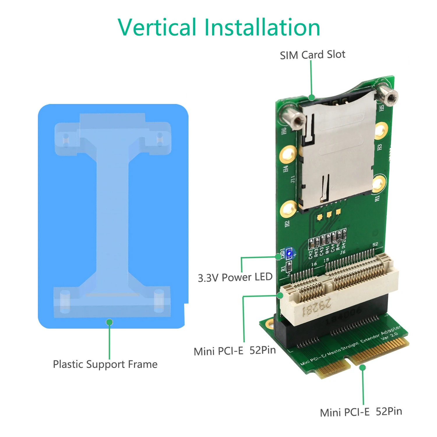 XT-XINTE Mini PCI-E адаптер со слотом для SIM-карты 3G/4G WWAN HSPA модем LTE Card GPS настольных