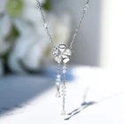 Роскошное ожерелье из серебра 925 пробы, темпераментное ожерелье с ракушками и цветами для женщин, комплект с кисточкой-цветком, цепочка с бриллиантами, Ювелирное Украшение до ключиц