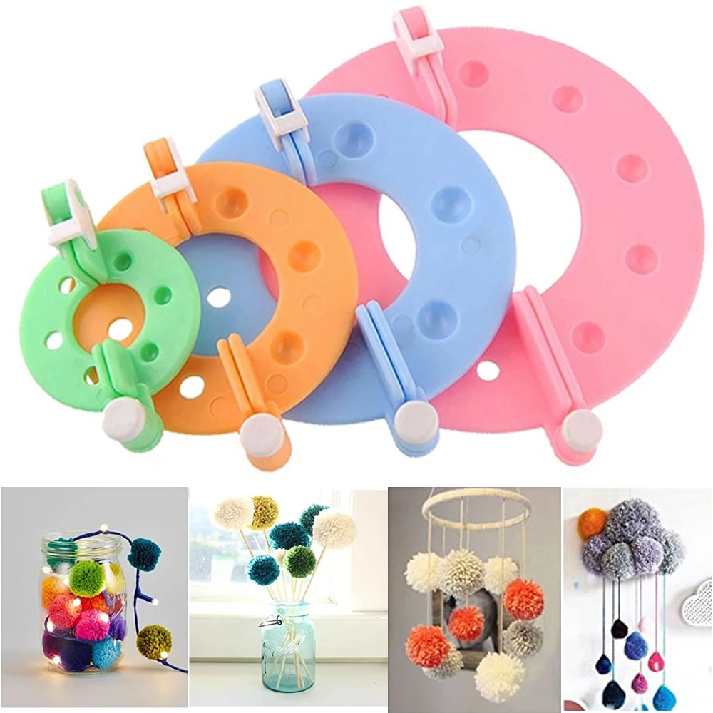 1 set of four pairs fashionable Pom Maker fluff ball loom needle accessories knitting plastic tool wool machine | Дом и сад