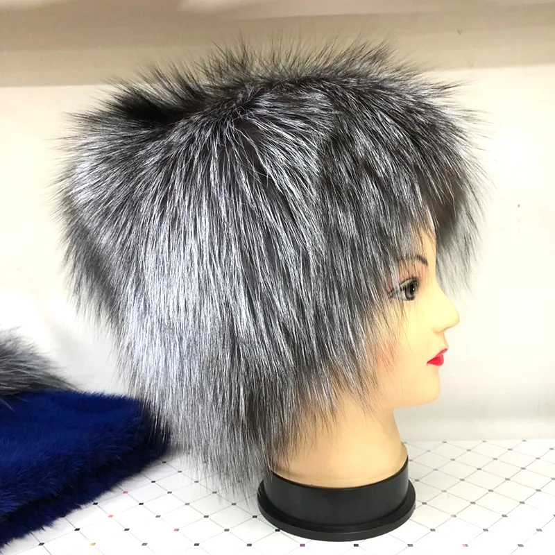 Женская шапка из Меха чернобурки теплая и эластичная 2020|Женские шапки-ушанки| |