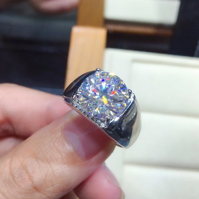 

BLACK ANGEL New Created White Moissanite Gemstone Wedding Adjustable Ring For Women Men Fashion 925 Silver Jewelry Dropshipping