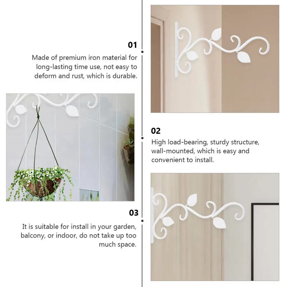 

2pcs Wall Hanging Flowerpot Hook Iron Flower Basket Hanger Modern Plant Hanger