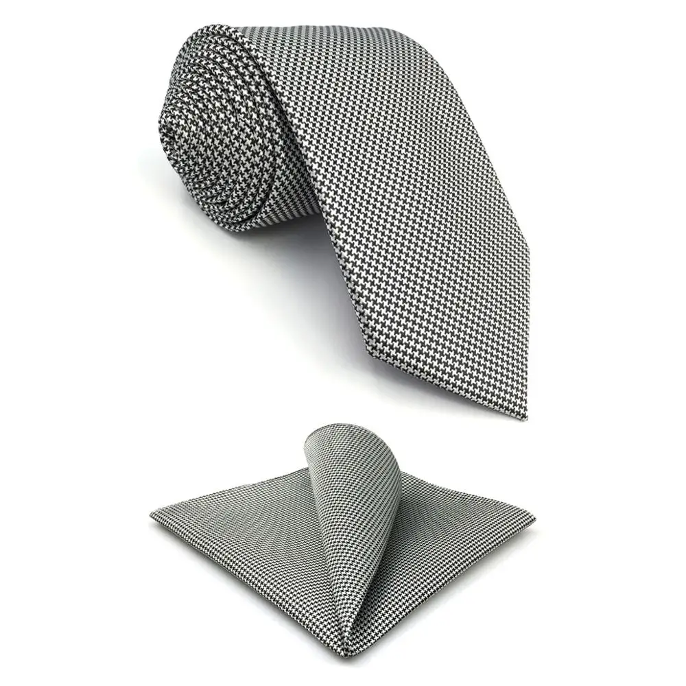 F33 Хаундстут Белый Черный Модные мужские шелковые галстуки Галстук Классический