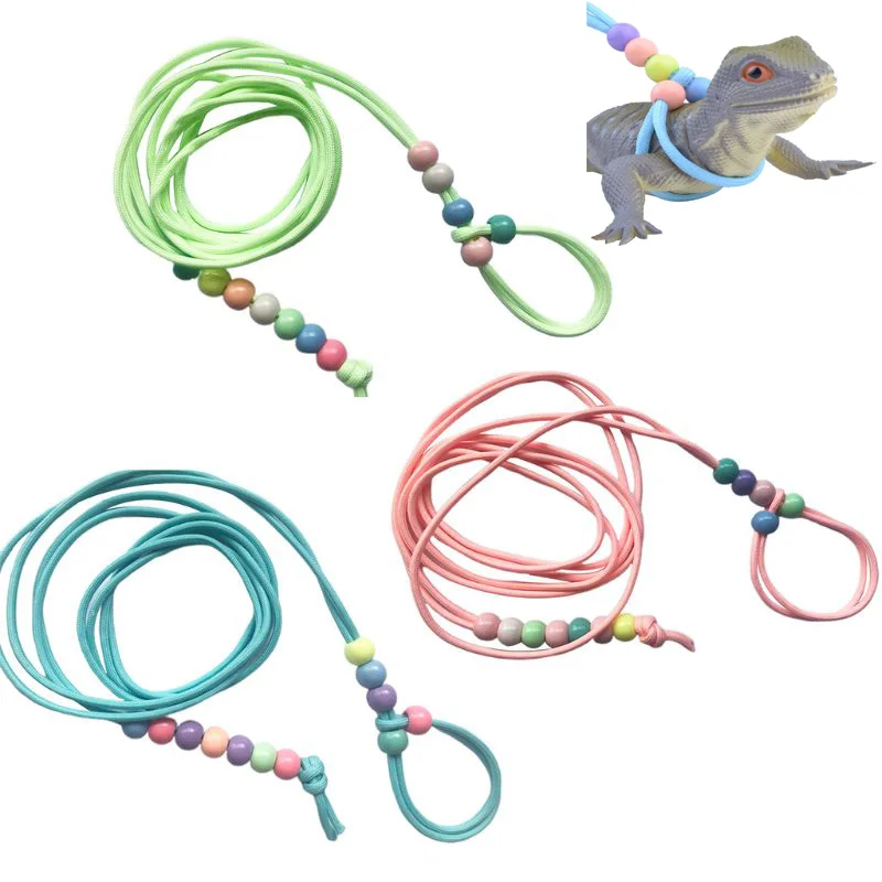 Ящерица Тяговая веревка рептилия светящийся ремень Iguana маленький поводок для