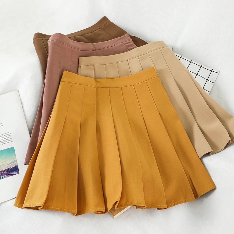 GLAUKE Женская плиссированная юбка с высокой талией Милая танцевальная мини для