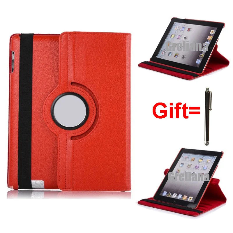 

Case For iPad 3 Cover Models A1416 A1430 A1403 360 Degree Rotation PU Leather for iPad 2 3 4 Stand Holder Cases Smart Case Shell