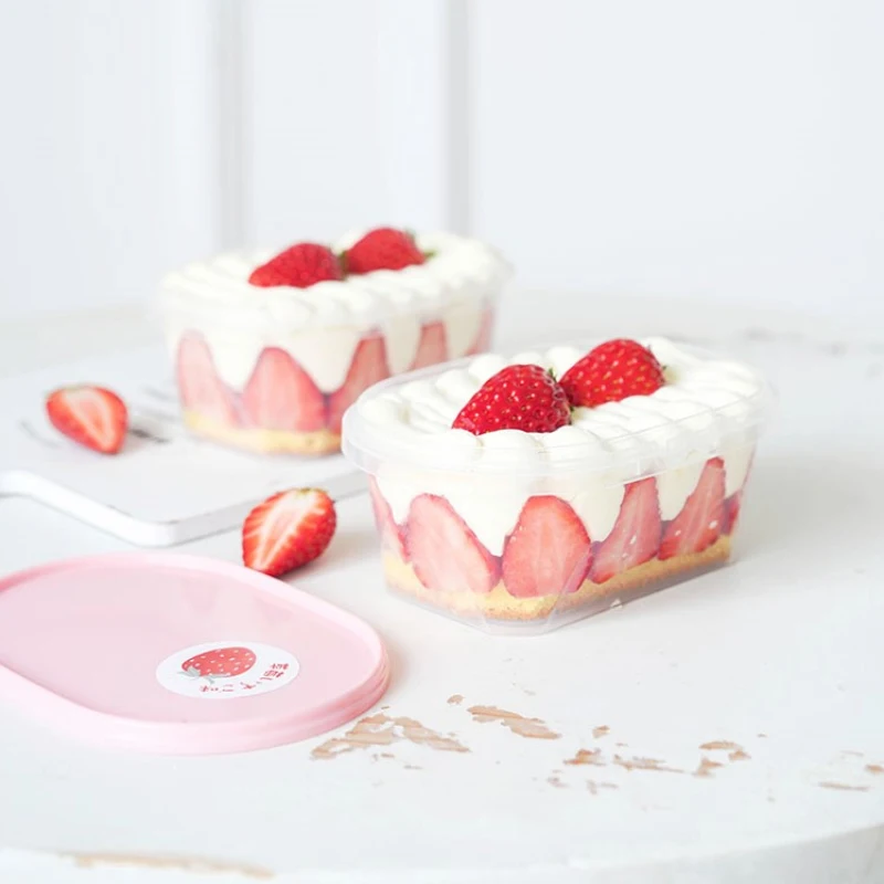 

10pcs Soft Pink Box Packaging Tiramisu Cake Holder Birthday Party Dessert Fruit Boxes Package Cakes Box