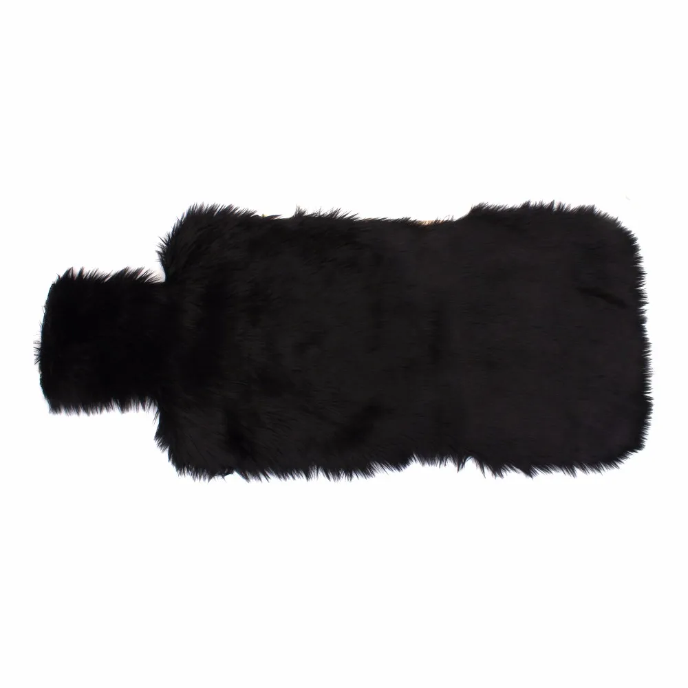 Black 1PC Front Car Seat Covers Sheepskin Chair Seat Protector Support Mat Universal Winter Plush Car Warm Seat Cover Auto Accessories - Название цвета: Black