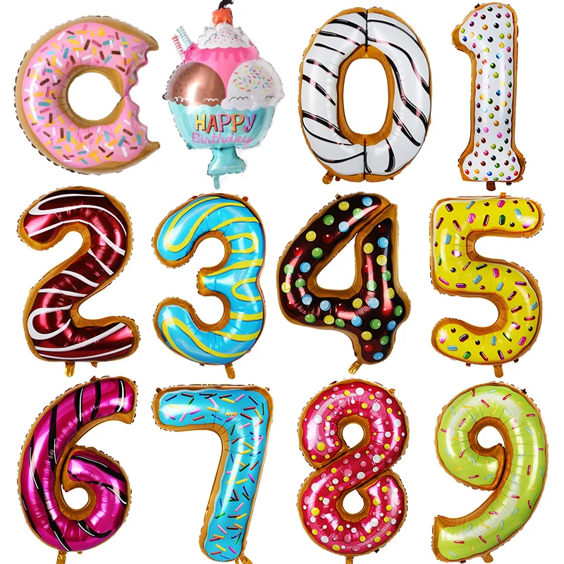 Воздушные шары в виде пончиков для украшения вечевечерние мороженого гелиевых