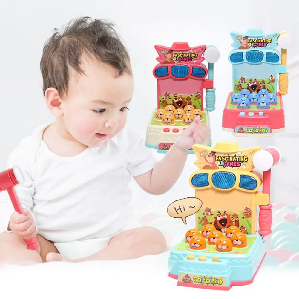 

Mini Whack Mole Game Toy Electronic Arcade Games Educational Interactive Pounding Toys With Lights Sounds Music For Childrens