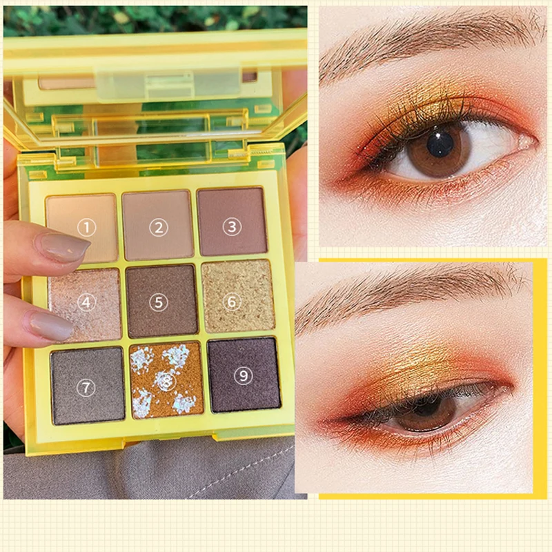 

9 Colors Matte Glitter Neon Eyeshadow Powder Matte Sequin Eye Shadow Palette Easy To Apply Waterproof Eyeshadow Cosmetics TSLM1