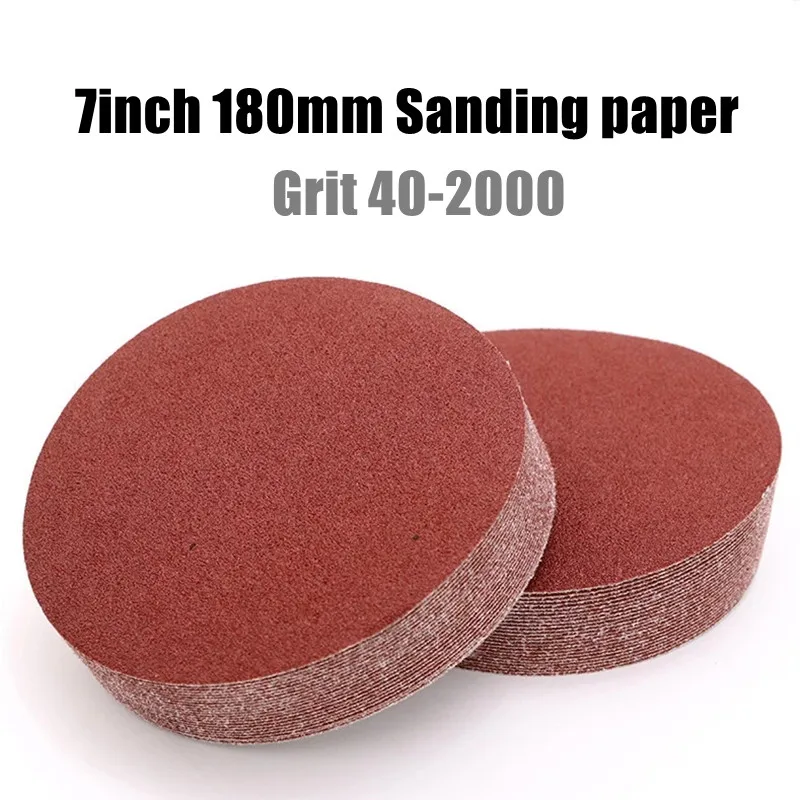 

10PCS 7 Inch 180MM Flocking Sanding Sheets Dry Grinding Sandpaper Abrasive Paper 40-2000 Grits for Sanding Polishing